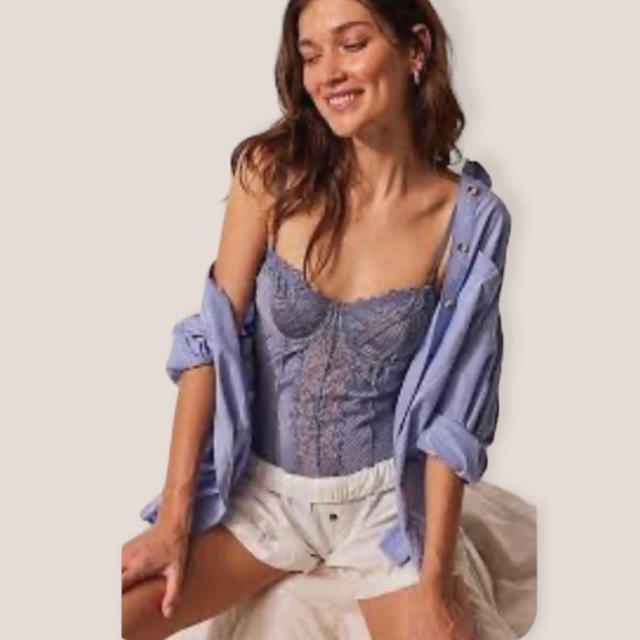 Free People Tops - Free People Good Luck Charm Bodysuit Color is Mountain Majestic Sz M NWT